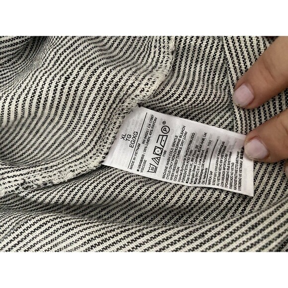 Gap Easy Pant Linen Blend in Off White Stripe Women’s Size XL - Picture 5 of 9